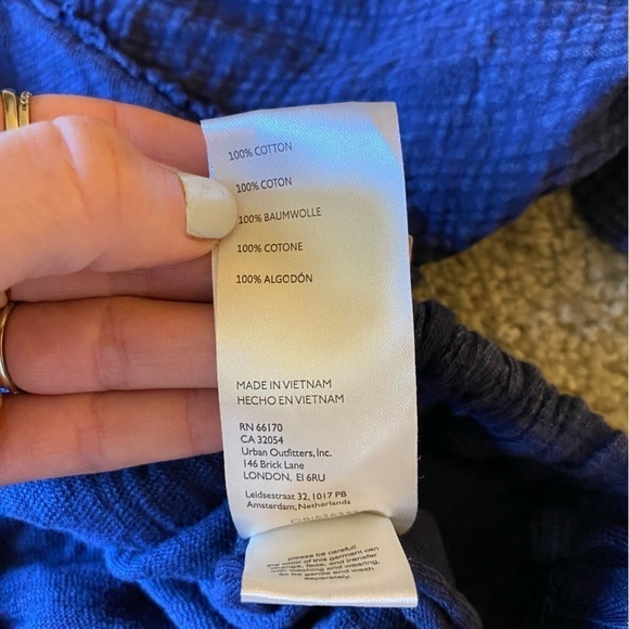 We The Free Women’s Top Size L Blue Parfait Bubble Off Shoulder Blouse Shirt Top - Picture 9 of 9